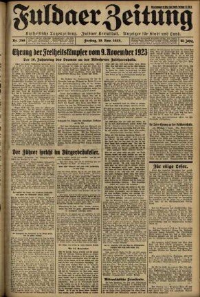 Erste Ausgabe vom Freitag, den 10. November 1933.
