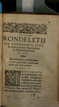 De ponderibus sive de iusta quantitate et proportione medicamentorum Liber