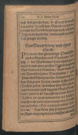 Von Verrätherey/ und ihrer Straffe.