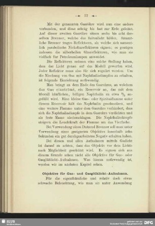 Objektive für Gas- und Gasglühlicht-Aufnahmen