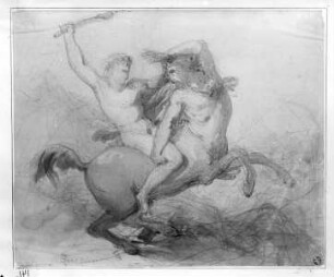 Kampf eines Heroen, vielleicht Herakles, mit einem Kentauren