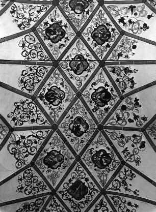 Metnitz-Grades. Filial- und Wallfahrtskirche Heiliger Wolfgang (1453-1474). Gewölbe mit Ausmalung