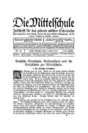 Deutsche Oberschule, Aufbauschule und ihr Verhältnis zur Mittelschule