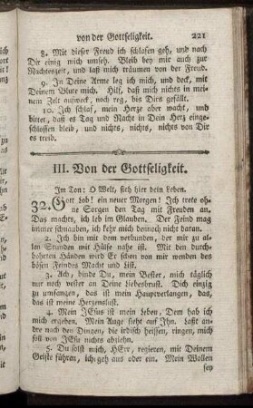 III. Von der Gottseligkeit.
