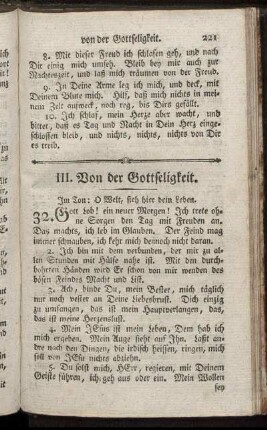 III. Von der Gottseligkeit.