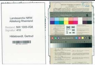 Entnazifizierung Gertrud Hildebrandt , geb. 18.06.1916 (Postfacharbeiterin)