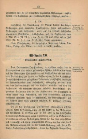 Abschnitt XII. Dokumenten-Depositorium.