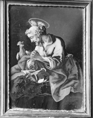 Der heilige Petrus mit den Schlüsseln und dem Hahn der Verleugnung