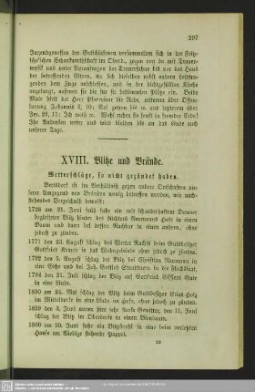 XVIII. Blitze und Brände