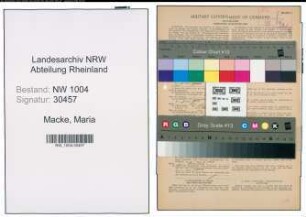 Entnazifizierung Maria Macke , geb. 10.01.1901 (Putzfrau)
