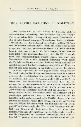 Revolution Und Konterrevolution