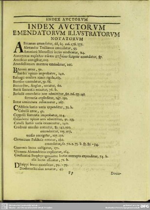 Index Auctorum Emendatorum Illustratorum Notatorum