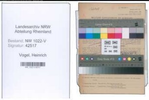 Entnazifizierung Heinrich Vogel , geb. 07.10.1891 (Stadtsekretaer)