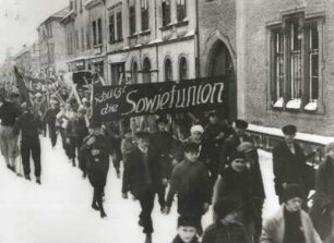 Johanngeorgenstadt, Demonstration mit Transparenten