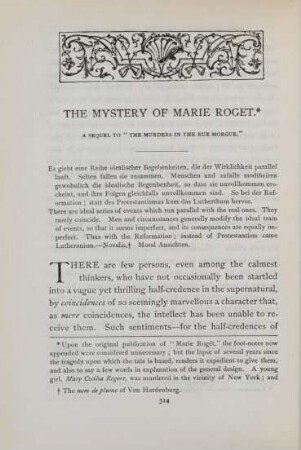 The mystery of Marie Roget