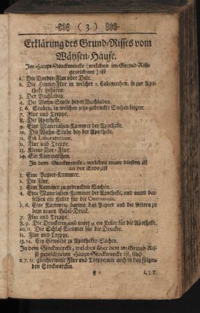 Erklärung des Grund-Risses vom Wäysen-Hause