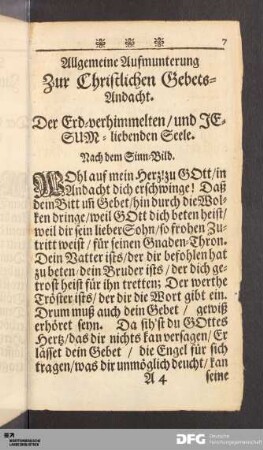 Allgemeine Aufmunterung zur Christlichen Gebets-Andacht.