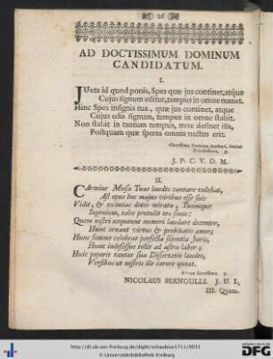 Ad Doctissimum Dominum Candidatum.