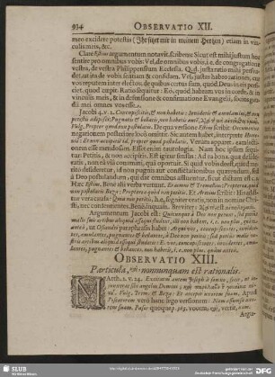 Observatio XIII. Particula, kai, nonnunquam est rationalis