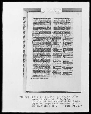 Bibel — Initiale A, Folio 476recto