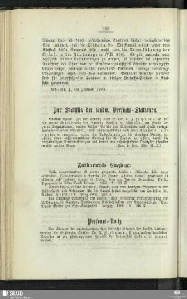 Zur Statistik der landw. Versuchs-Stationen