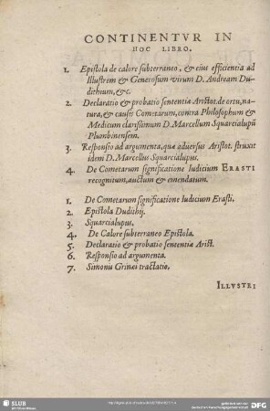 Continentur in hoc Libro.