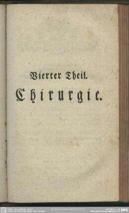 Vierter Theil. Chirurgie