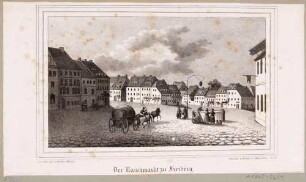 Der Naschmarkt in Freiberg, Blatt aus Sachsens Kirchen-Galerie von Hermann Schmidt, 1838, Bd. 2