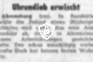 Uhrendieb erwischt