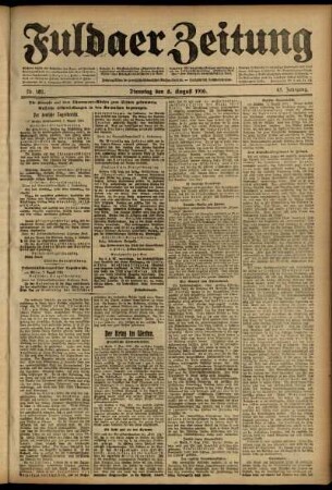 Ausgabe vom Dienstag, den 08. August 1916.
