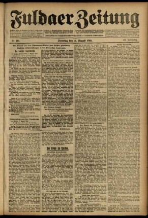 Ausgabe vom Dienstag, den 08. August 1916.