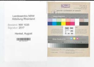 Entnazifizierung August Henkel , geb. 08.01.1891 (Kaufmann)