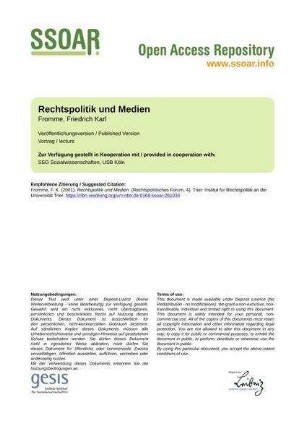 Rechtspolitik und Medien