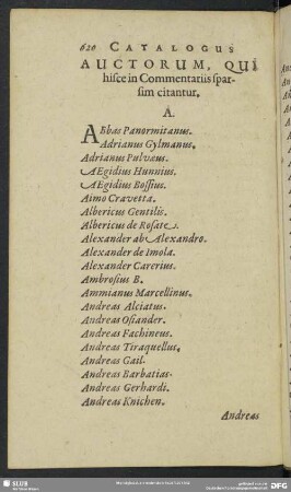 Catalogus Auctorum, ...