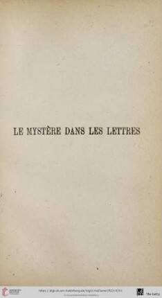 Le mystère dans les lettres