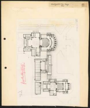 Königliches Hoftheater großes Haus, Stuttgart: Grundriss Parkettgeschoß 1:1000