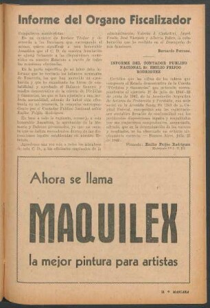 Informe del órgano fiscalizador