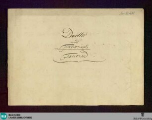 Tancredi. Excerpts - Don Mus.Ms. 1690 : V (2), orch
