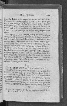 XII. Feuer=Policey.