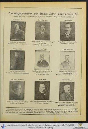 Die Abgeordneten der Elsass-Lothr. Zentrumspartei.