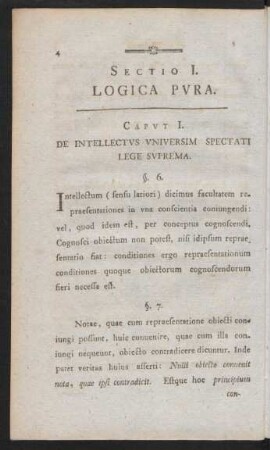 Sectio I. Logica Pura