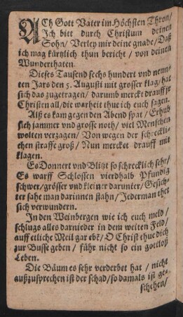 ACh Gott Vater im Höchsten Thron/ || Jch bitt durch Christum deinen || Sohn/
