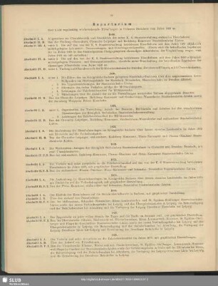 Repertorium über nicht regelmässig wiederkehrende Mittheilungen in früheren Berichten vom Jahre 1869 an
