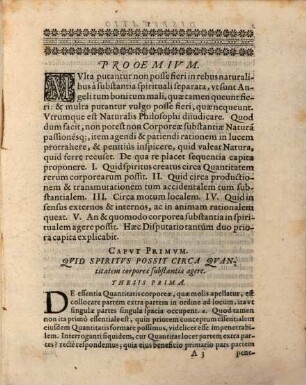 Disputationis Physicae De Substantia Corporea Mobili A Substantia Spirituali separata. Pars ..., 1
