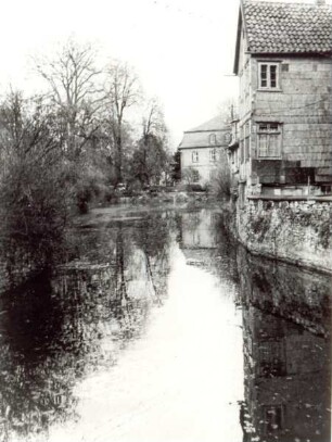 Schloßgraben an der Ameide, Blick auf das Dikasterialgebäude. Detmold