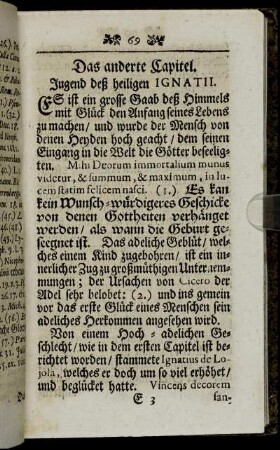 Das anderte Capitel. Jugend deß heiligen Ignatii.