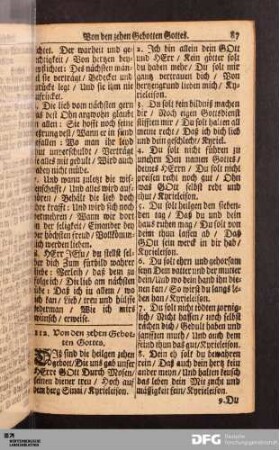 Von den zehen Gebotten Gottes.