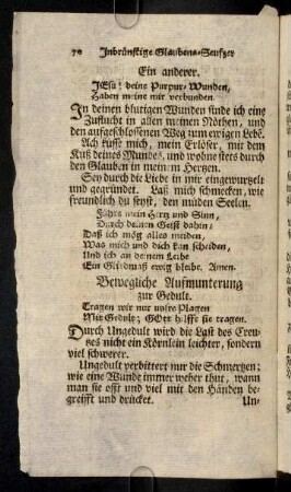 70-75, Bewegliche Aufmunterung zur Gedult; ...