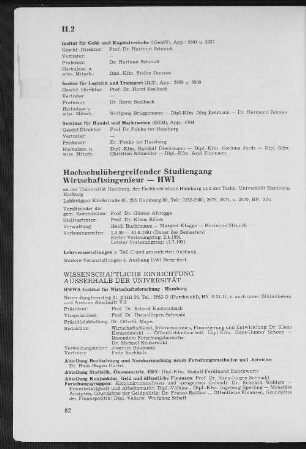 Hochschulübergreifender Studiengang Wirtschaftsingenieur - HWI