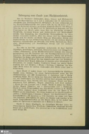 Uebergang vom Hand- zum Maschinenbetrieb